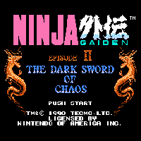 Ninja Gaiden II - The Dark Sword of Chaos Title Screen